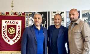 AC Reggiana - il presidente Carmelo Salerno con Fracchiolla e Scognamiglio